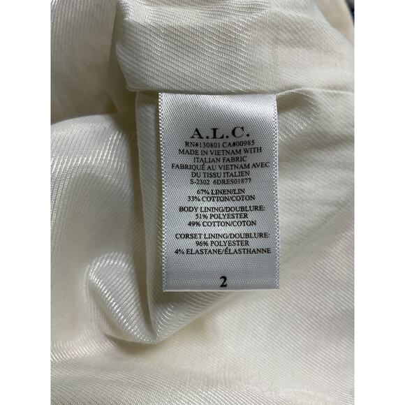 A.L.C. 'Elsie' White Linen Dress Size 2 - NWT - Picture 5 of 5